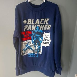 Marvel Black Panther Boys Long Sleeve Shirt Size Large
